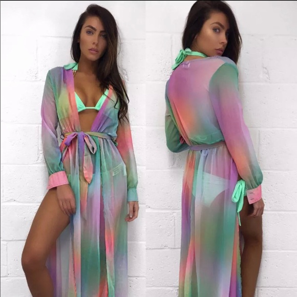 Multicolor Kaftan Coverup NEW - Picture 2 of 16